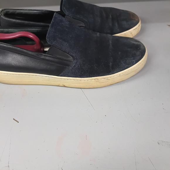 Prada Black and Cream Slip-On Loafers